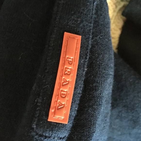 Mens PRADA Navy Blue Cotton + Cashmere V Neck Sweater Size 54 XL XXL - Picture 3 of 6